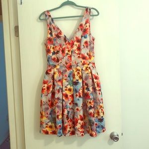 Betsey Johnson sleeveless aline floral dress 6